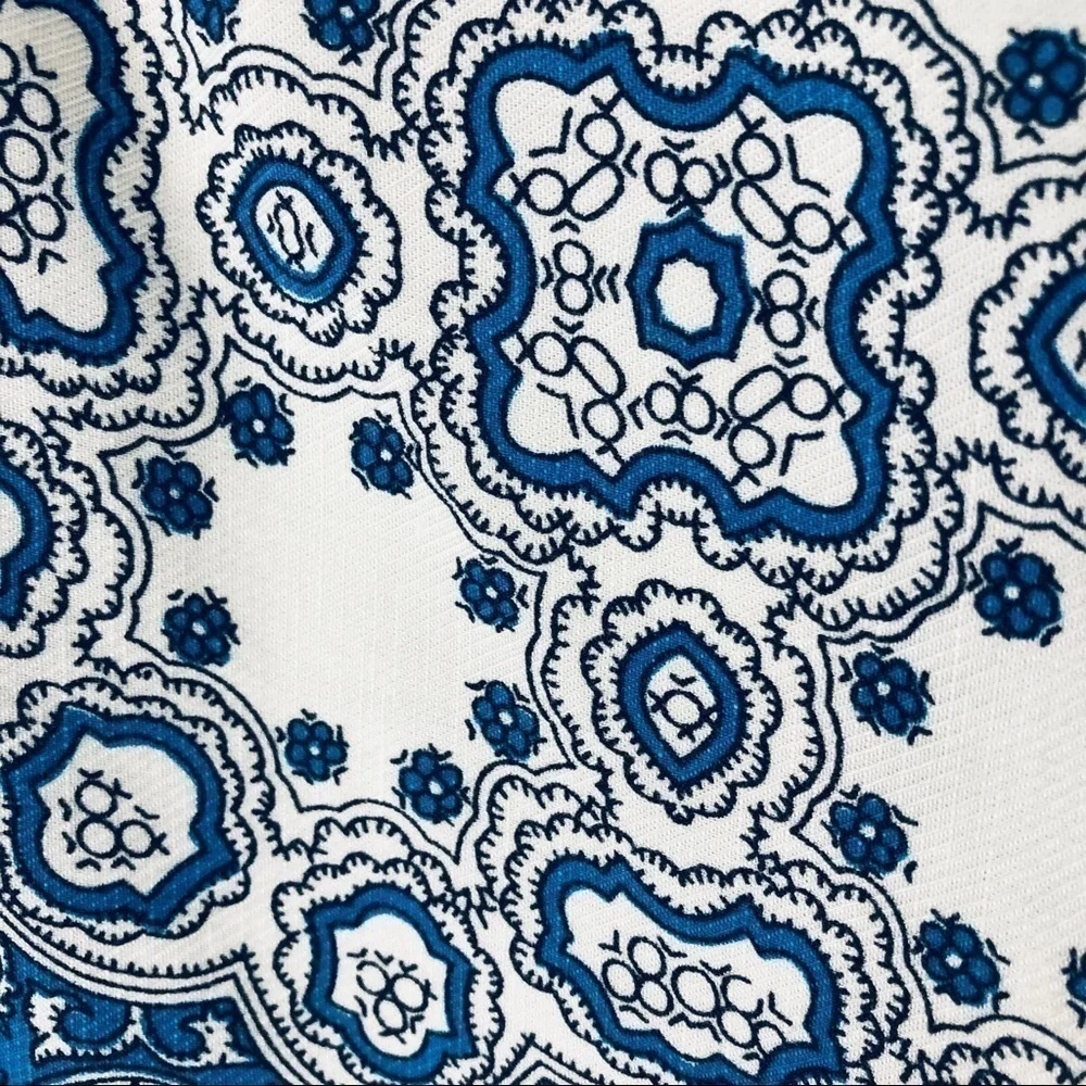 𝅺anthro Feather Bone Blue Talese Cropped Palazzos - Picture 6 of 12